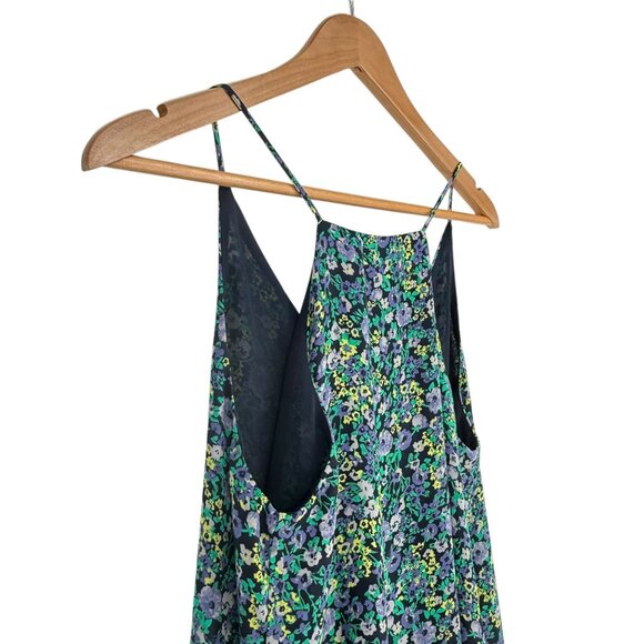 NWT Loft Womens M Micro Floral Racerback Tank Top Lined Blue Green Cottagecore - Picture 8 of 16